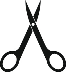 surgical scissors silhouette vector illustration on white background