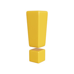 3d yellow exclamation mark icon.