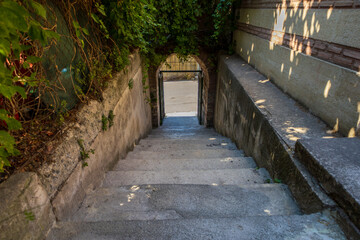 Sheikh Ebulvefa Mosque with Striped Ottoman Architecture in Istanbul