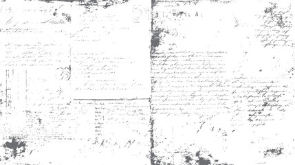 Grunge vintage handwriting overlay texture. Antique manuscript paper with rough ink stains and distressed retro background