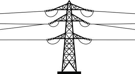 High voltage electricity transmission tower, power line pylon, energy distribution structure, electrical grid infrastructure, industrial voltage system, urban power supply