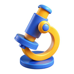 Cartoon microscope isolated on transparent background