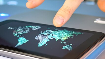 Interactive Global Network Visualization on Tablet Device with Touch Interface for worldwide