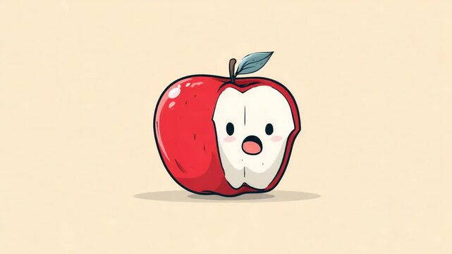 Cute cartoon apple illustration