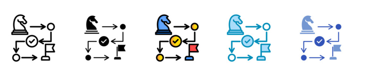Roadmap  Icon Set Multiple Style Collection

