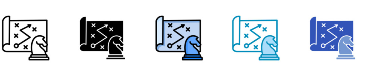 Strategy Map  Icon Set Multiple Style Collection
