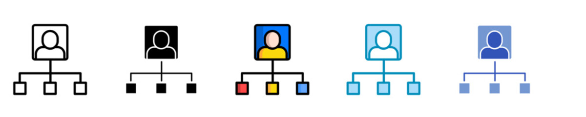 Organizational Chart  Icon Set Multiple Style Collection
