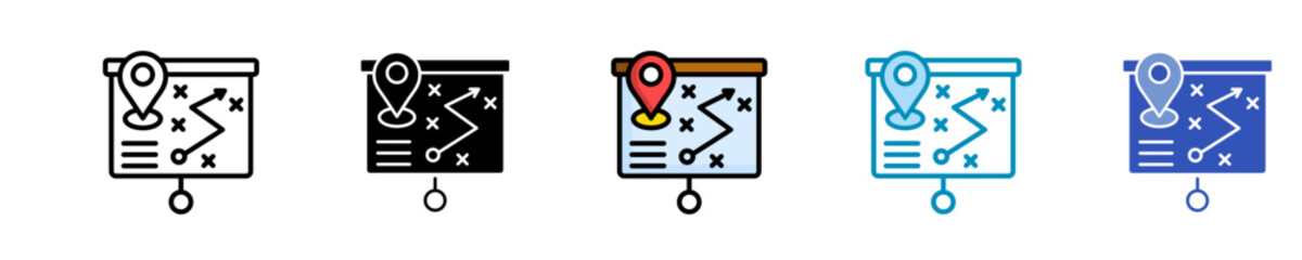 Map Pin Strategy  Icon Set Multiple Style Collection
