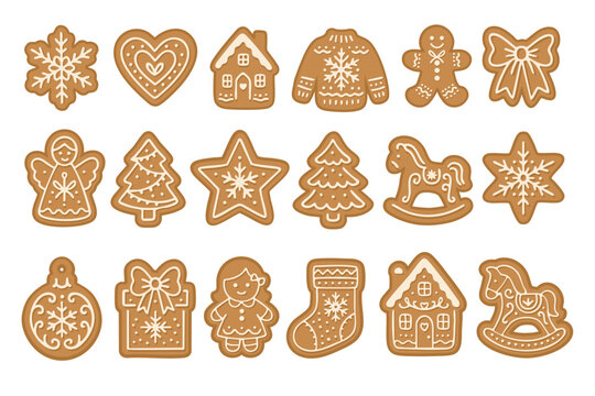 Gingerbread cookies set