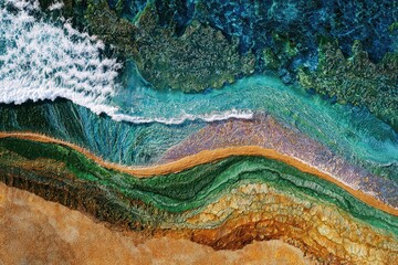 Abstract Colorful Mosaic Landscape