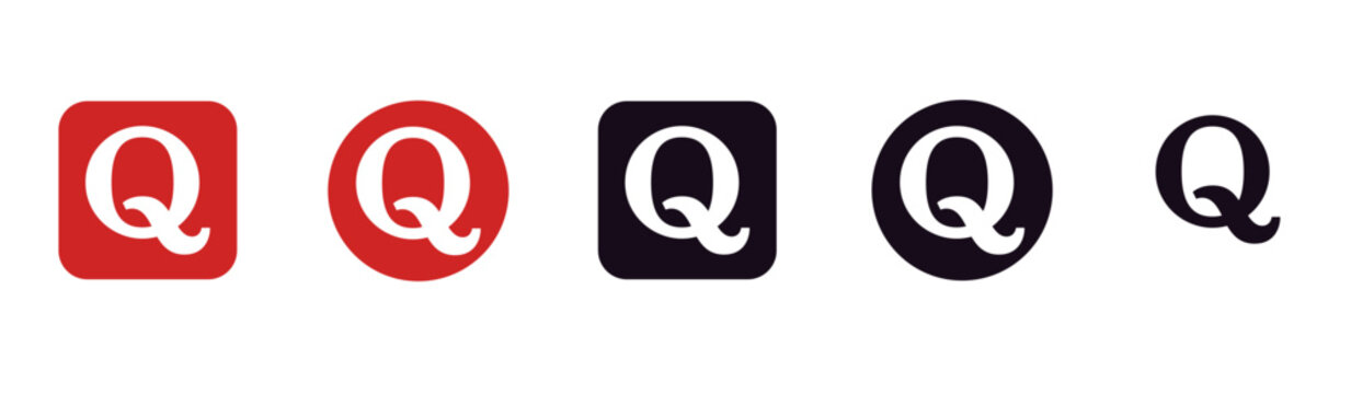 Quora Vector Logo &ndash; Set of Popular Social Media App Icons on Transparent Background