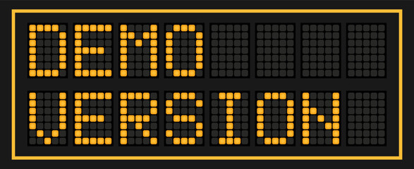Orange color led banner in word demo version on black background