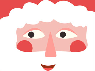 A Smiling detailed close-up portrait of Santa Claus. Perfect for holiday branding, greeting cards, and festive advertisements. Vector illustration