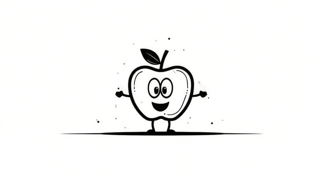 Cute cartoon apple illustration (2)