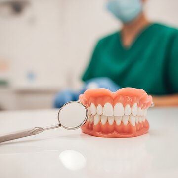 dentist with dental tools