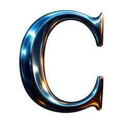 Metallic letter C illustration