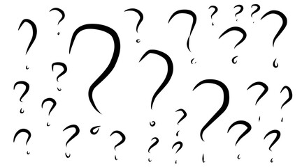 Simple Handdrawn Question Mark Shape Element Pattern Illustration Background