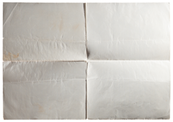 unfolded old empty paper isolated on white background