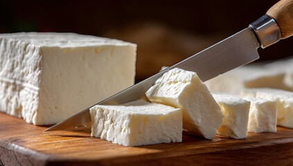 Blocks of butter on white kitchen surface symbolize indulgence and purity