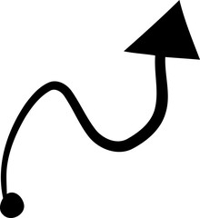 A collection of hand drawn black arrows in various shapes and directions including curved straight and swirling designs isolated on a white background for graphic design elements