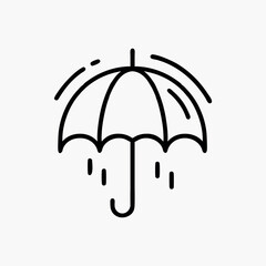 Line art umbrella icons vector illustration