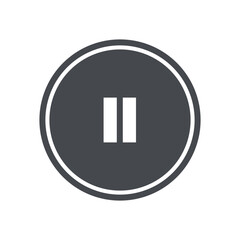 blue glossy icon pause player