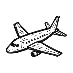 PNG Hand-drawn airplane sketch illustration.