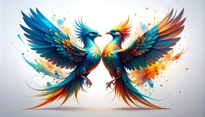 Fototapeta premium Colorful birds in flight