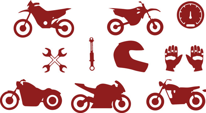 Motorcycle silhouette vector, bike icon design, motorbike tools silhouette, scooter illustration vector, motorcycle repair tool silhouette, motorbike isolated vector, scooter icon silhouette, vehicle 