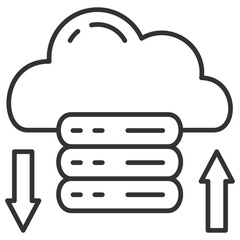 Cloud Storage Outline Icon