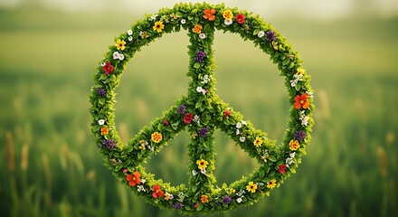 Obraz premium Floral Peace Symbol in Nature