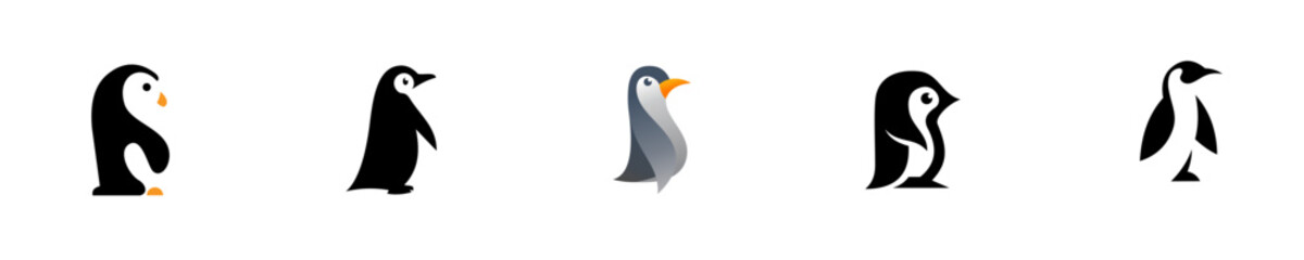 a vector set of penguin logo
