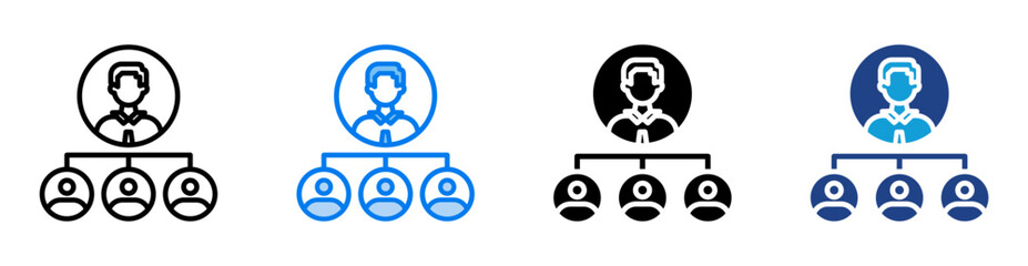 Hierarchy icon set multiple style collection