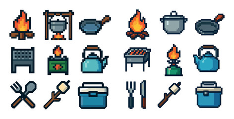 Camping Icons Grid