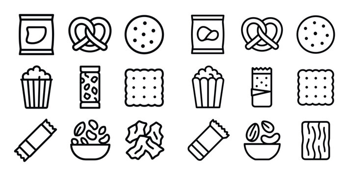Minimalist Snack Icons