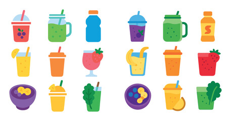 Vibrant Smoothie Icons