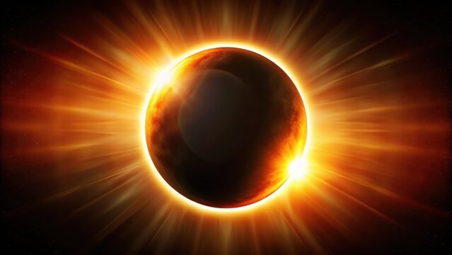 Sun's corona appears as orange glow during annular solar eclipse