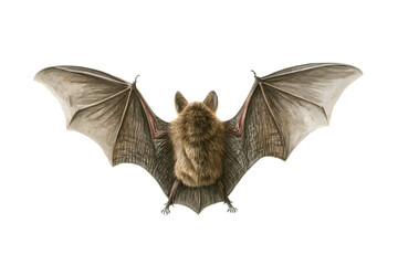 Watercolor halloween bat flying isolated on transparent background