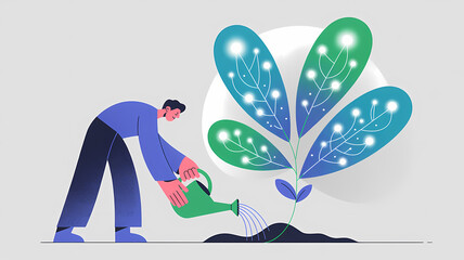 business, data, technology, growth, investment, concept, illustration, analytics, big data, business intelligence, strategy, innovation, development, nurturing, digital transformation, success, modern