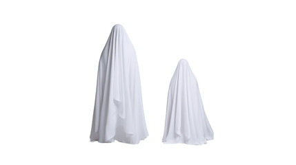 Fototapeta premium Halloween ghosts isolated on transparent background