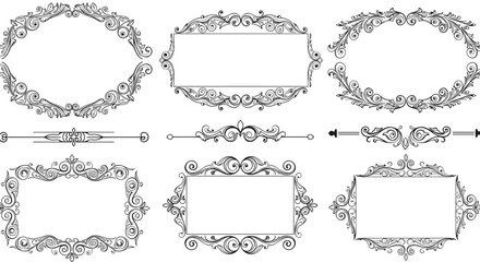Ornate vintage frames and borders collection for elegant decorative designs