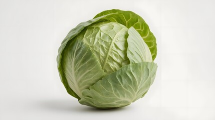Fototapeta premium Fresh Cabbage Isolated on White Background – Premium Healthy Vegetable Photography