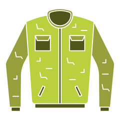 Modern Flat Style Outerwear Jacket with Pockets Fashion Illustration