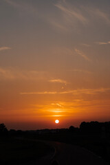 sunset sky, cloudy sky, simple photos of sky, antenna, roof, clouds