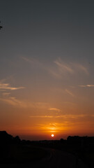 sunset sky, cloudy sky, simple photos of sky, antenna, roof, clouds