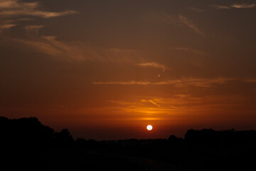 sunset sky, cloudy sky, simple photos of sky, antenna, roof, clouds