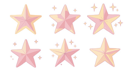 Obraz premium Cute pastel star pattern with sparkles in soft gradient aesthetic