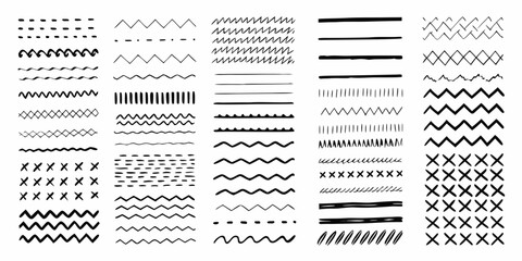 Hand Drawn Black And White Doodle Lines And Patterns vector illustration