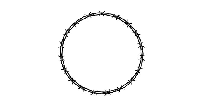 Circular barbed wire border design for decorative use