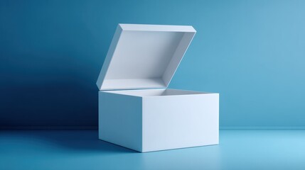 Empty white box on teal background